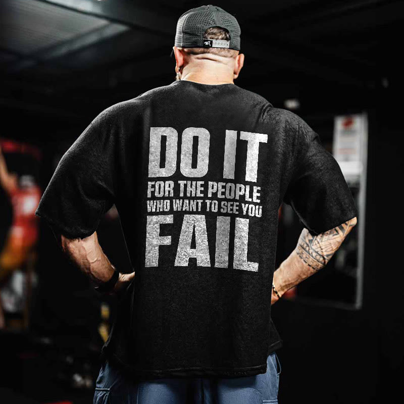 100% Cotton DO IT Gym Print Acid Washed T-shirt - image 2