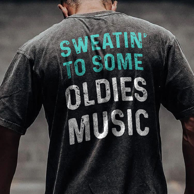 100% Cotton Oldest Music Gym Print Acid Washed T-shirt - image 2