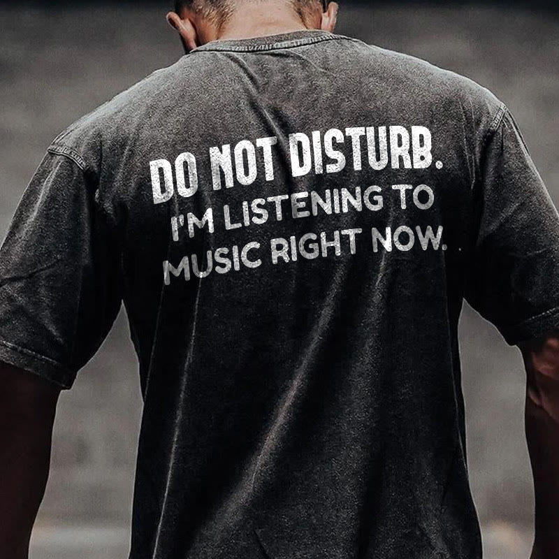 100% Cotton DO NOT DISTURB. Gym Print Acid Washed T-shirt - image 2