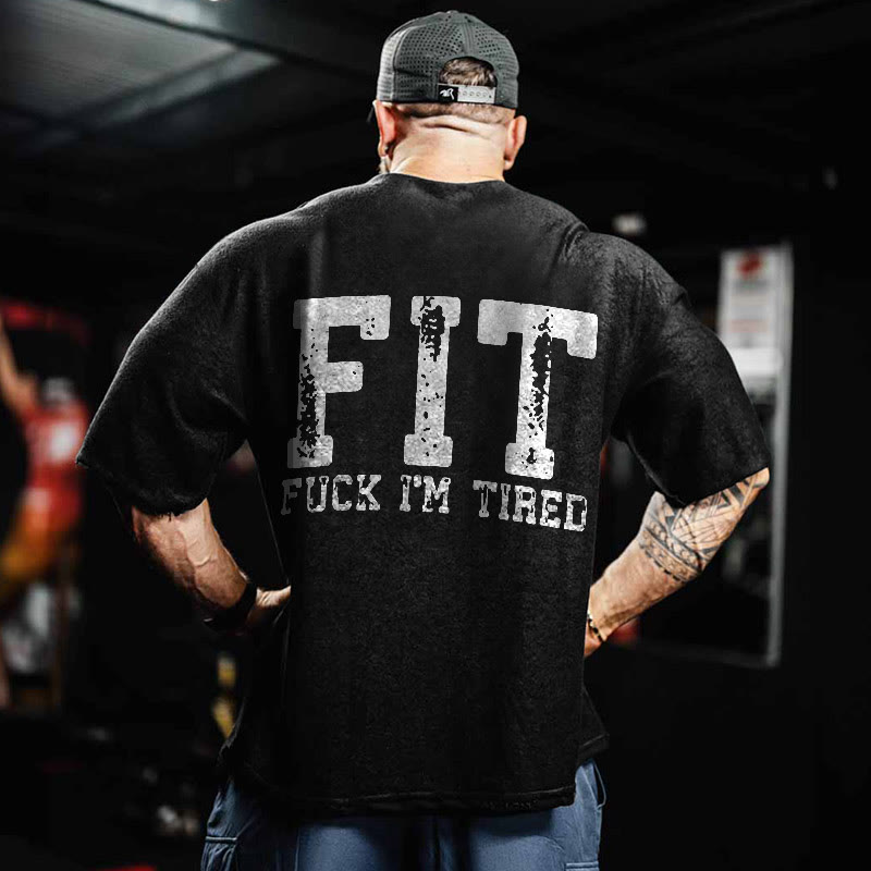 100% Cotton FIT Gym Print Acid Washed T-shirt - image 2