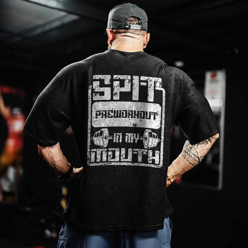 100% Cotton SPIT Gym Print Acid Washed T-shirt - image 2