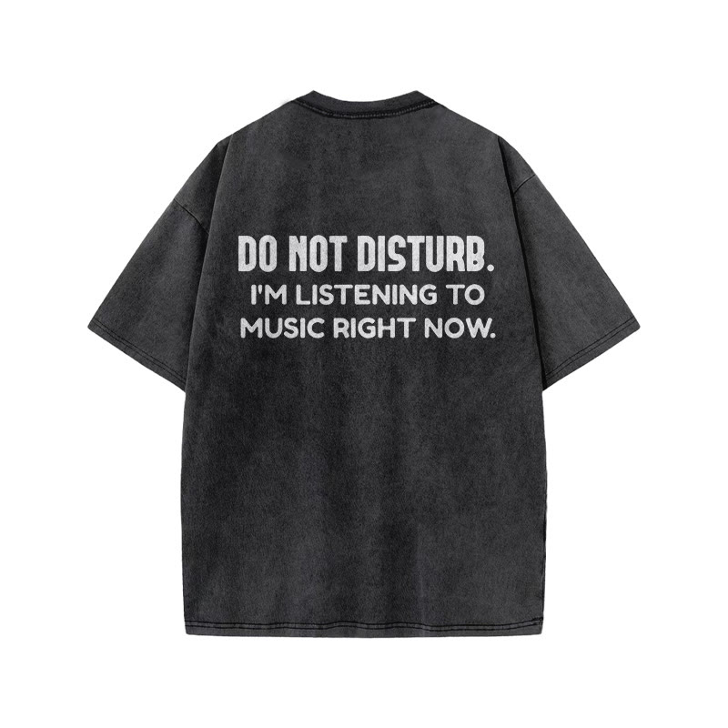 100% Cotton DO NOT DISTURB. Gym Print Acid Washed T-shirt - image 3