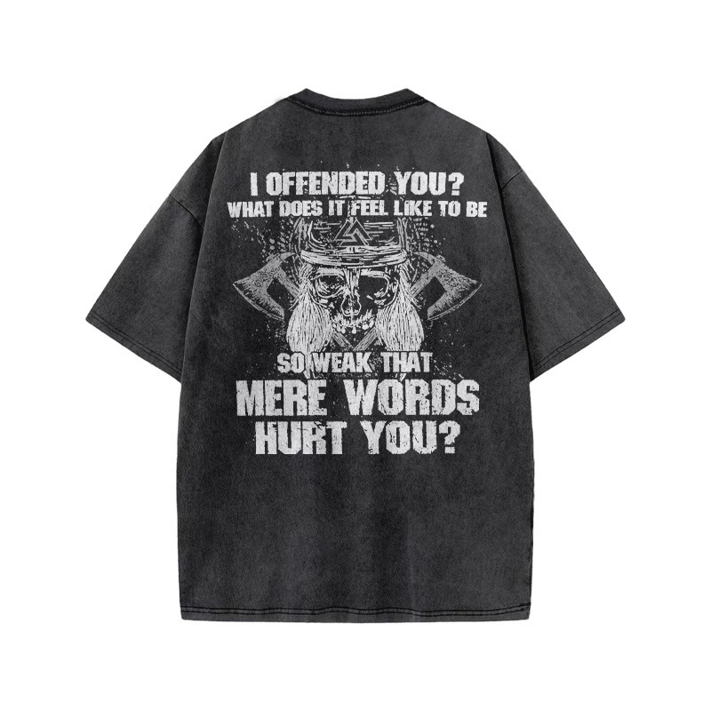 100% Cotton I Offended You? Gym Print Acid Washed T-shirt - image 2