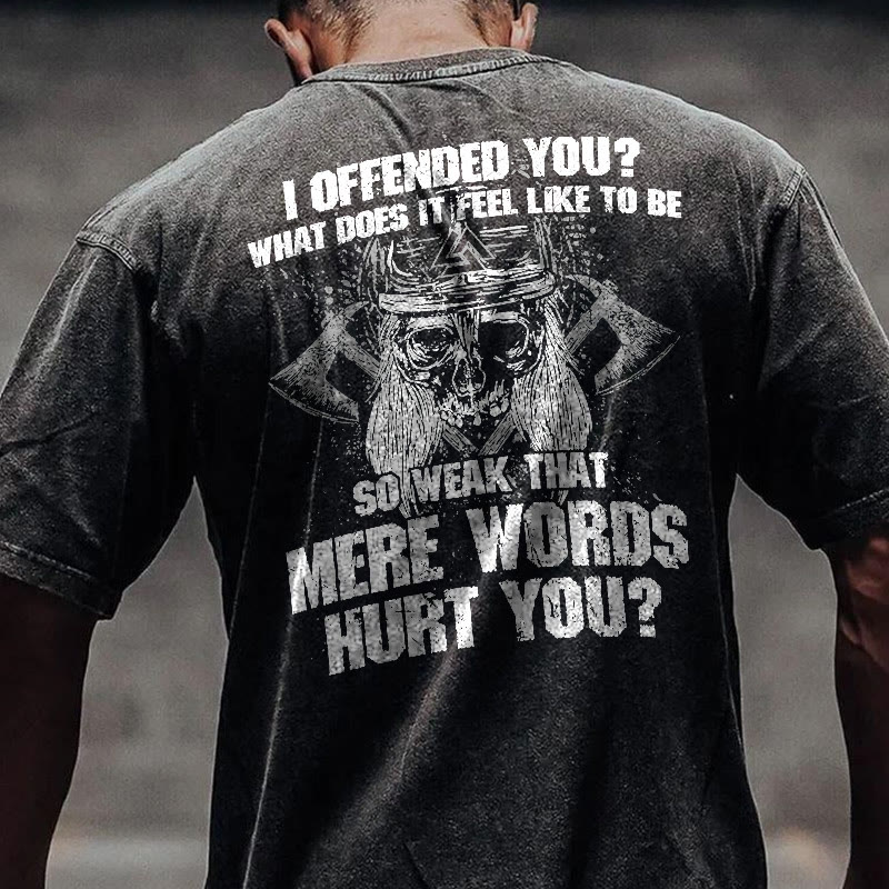 100% Cotton I Offended You? Gym Print Acid Washed T-shirt - Black - US20-22(3XL) - image 1