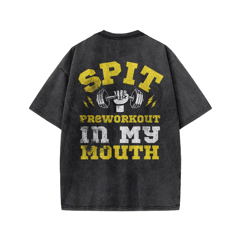 Gym 100% Cotton SPIT Print Acid Washed T-shirt - image 3