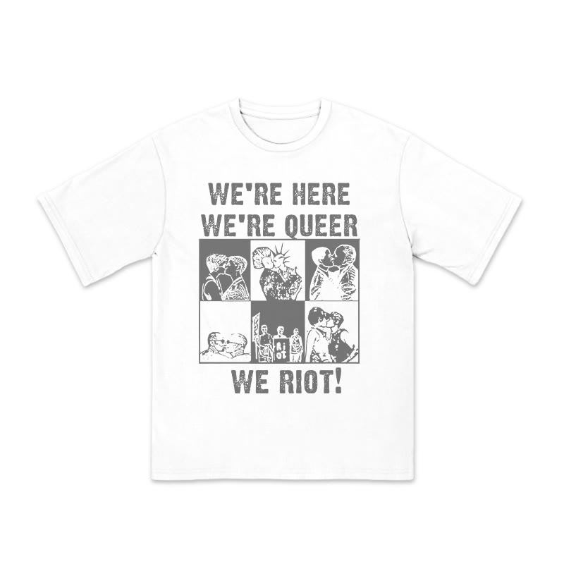 Unisex 100% Cotton We Riot Print Pride Month T-shirt - White - US20-22(3XL) - image 2