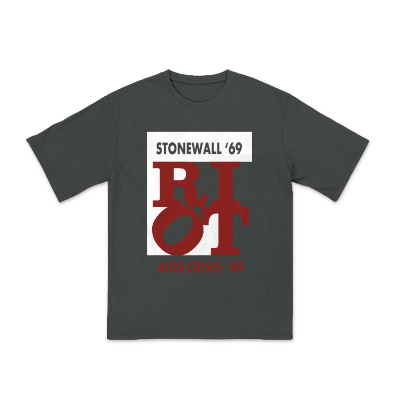 Unisex 100% Cotton Stonewall '69 Print Pride Month T-shirt - Grey - US20-22(3XL) - image 3