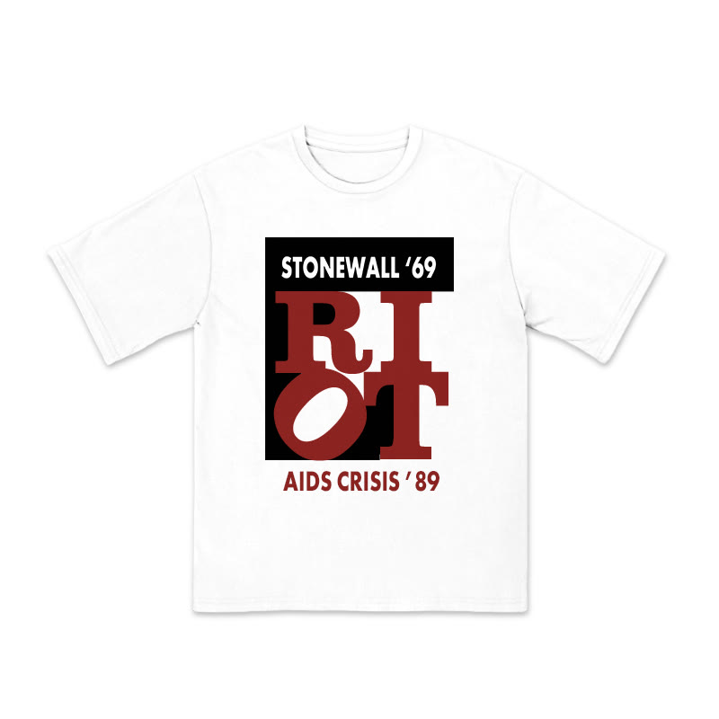 Unisex 100% Cotton Stonewall '69 Print Pride Month T-shirt - White - US20-22(3XL) - image 2