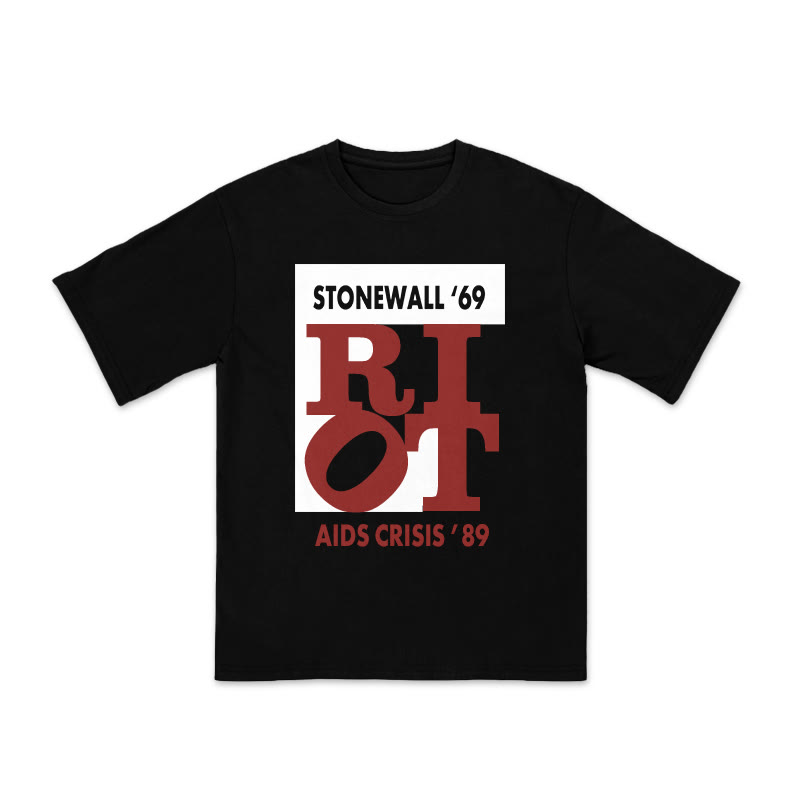 Unisex 100% Cotton Stonewall '69 Print Pride Month T-shirt - Black - US20-22(3XL) - image 1