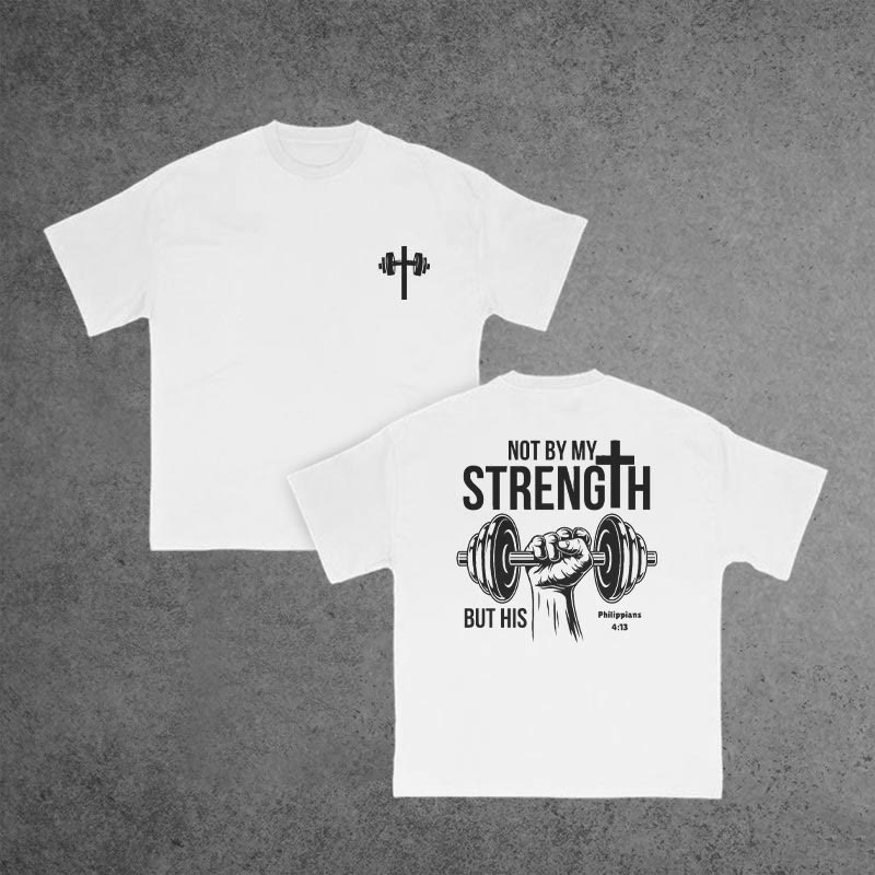 Gym 100% Cotton STRENGTH Print T-shirt - White - US16-18(2XL) - image 6