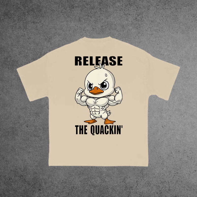 Gym 100% Cotton Release The Quackin Print T-shirt - Apricot - US16-18(2XL) - image 6