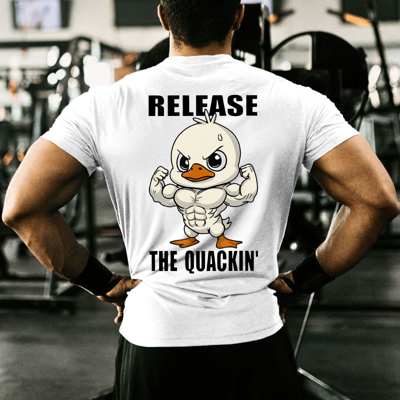 Gym 100% Cotton Release The Quackin Print T-shirt - White - US16-18(2XL) - image 1