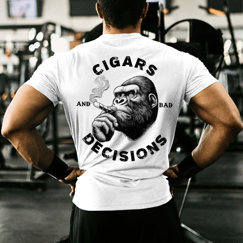 Gym 100% Cotton Cigars Decision Print T-shirt - image 2