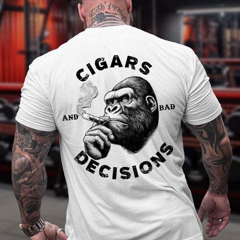 Gym 100% Cotton Cigars Decision Print T-shirt - White - US16-18(2XL) - image 1