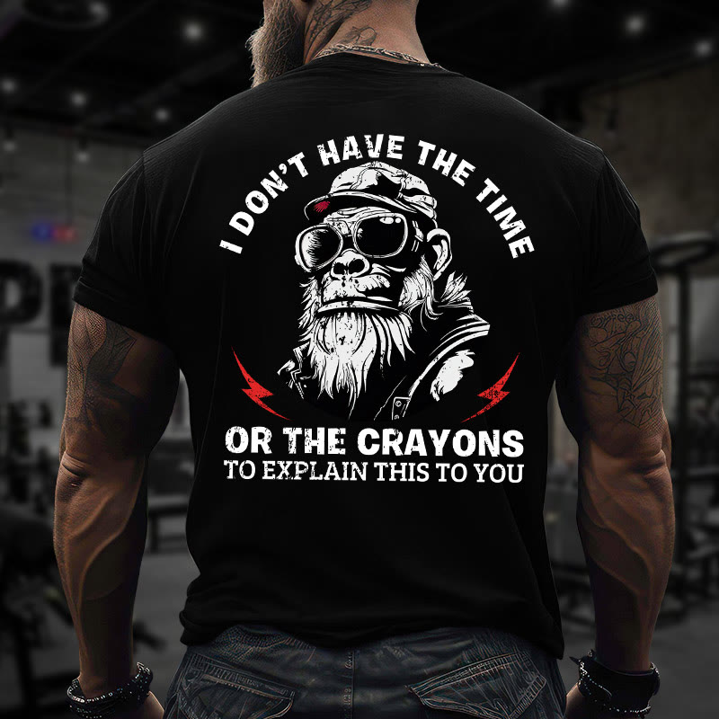Gym 100% Cotton I Don't Have The Time Print T-shirt - Black - US16-18(2XL) - image 3