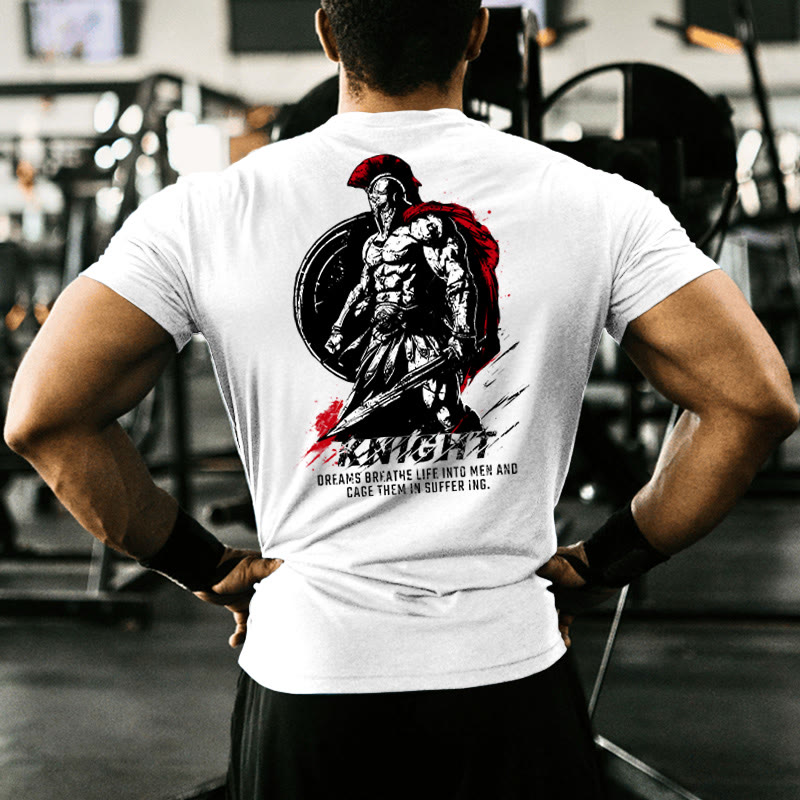 Gym 100% Cotton Knight Dreams Breathe Life Into Men And Cage Them In Suffer Ing Print T-shirt - image 6