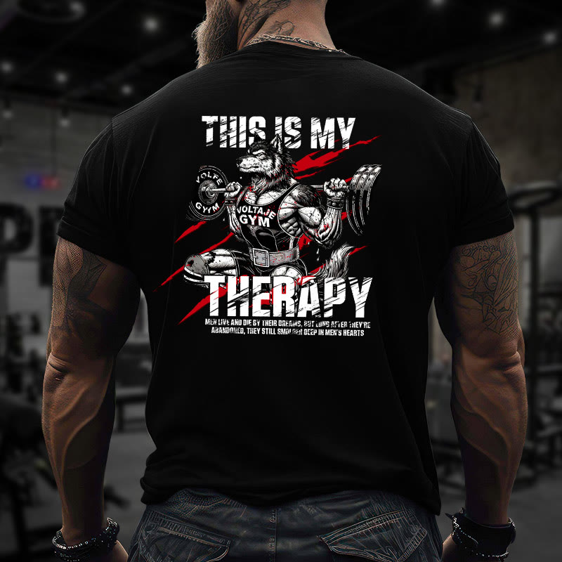Gym 100% Cotton This Is My Therapy Print T-shirt - image 2