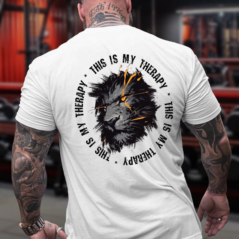 Gym 100% Cotton This Is My Therapy Print T-shirt - image 2