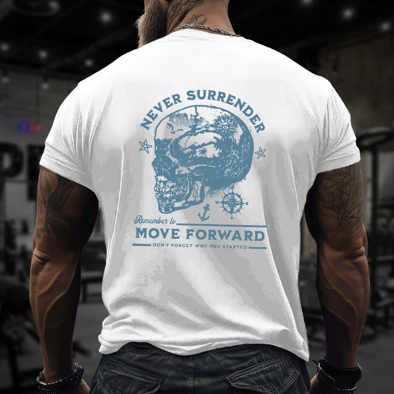 Gym 100% Cotton Never Surrender Print T-shirt - White - US16-18(2XL) - image 1