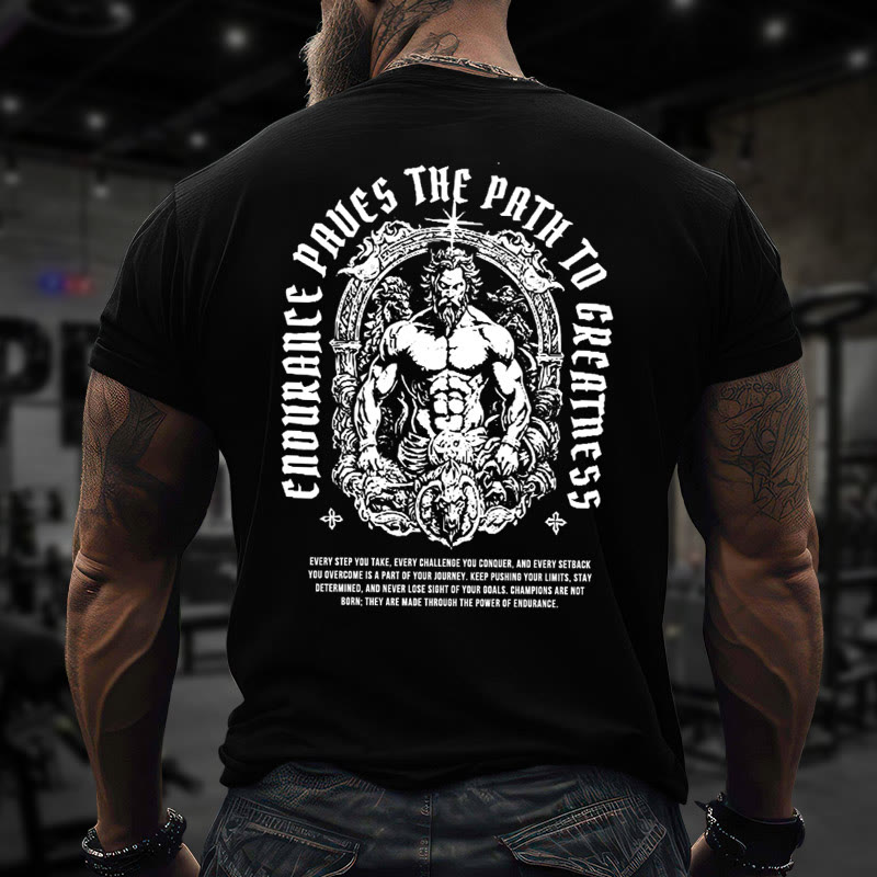 Gym 100% Cotton Cnourancc Paucs The Path To Grcatness Print T-shirt - image 2