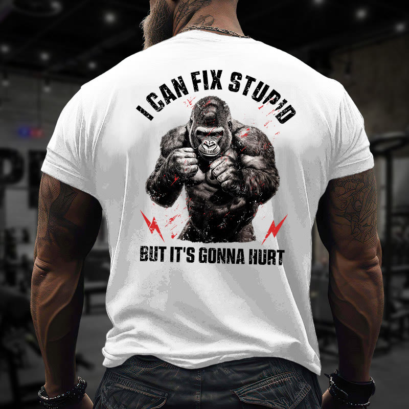 Gym 100% Cotton I Can Fix Stupid Print T-shirt - image 6