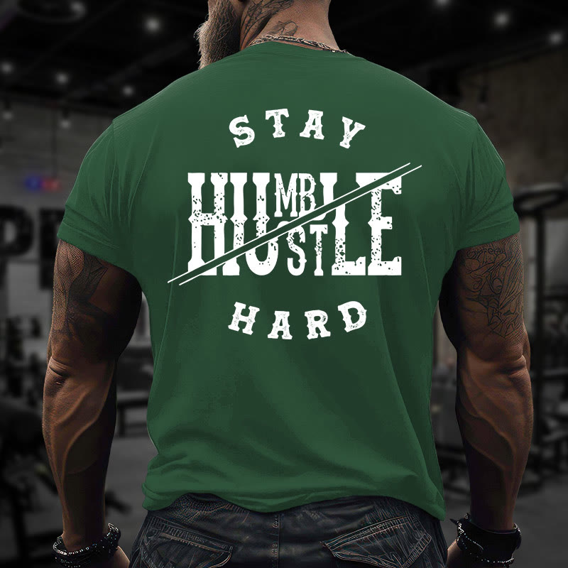 Gym 100% Cotton Stay Humble Print T-shirt - Green - US16-18(2XL) - image 10