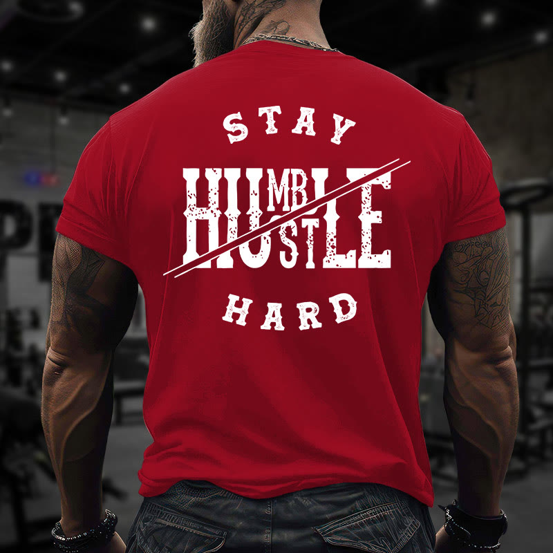 Gym 100% Cotton Stay Humble Print T-shirt - Red - US16-18(2XL) - image 9