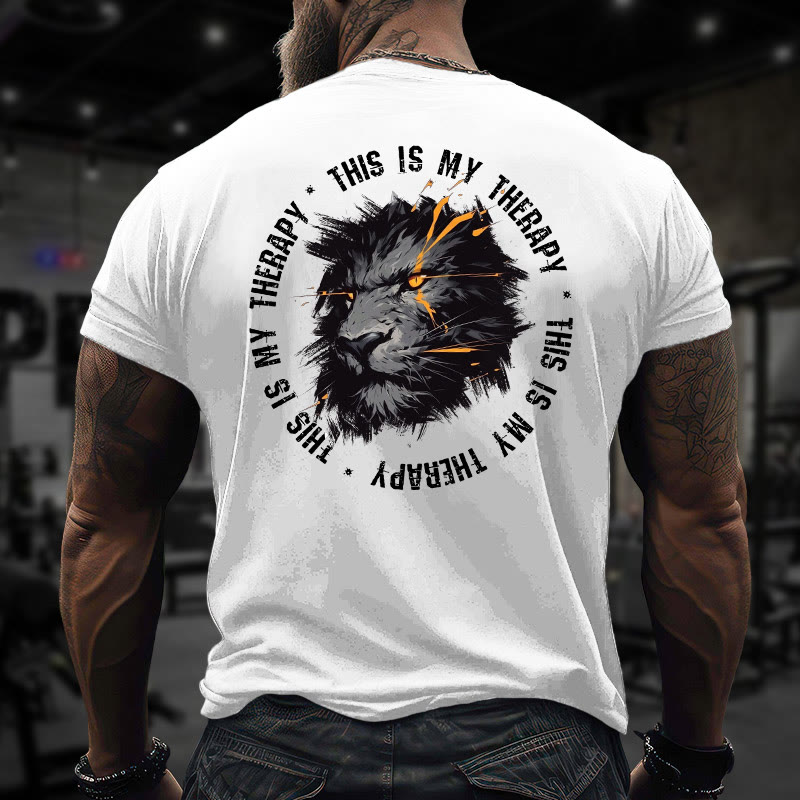 Gym 100% Cotton This Is My Therapy Print T-shirt - image 3