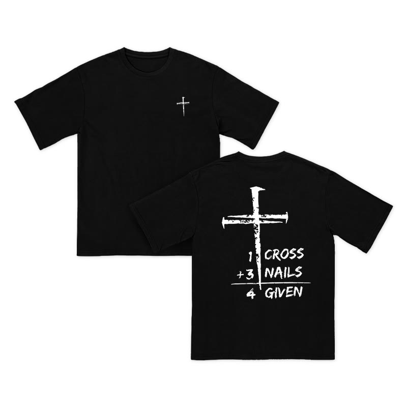 Unisex 100% Cotton Forgive Cross Print T-shirt
