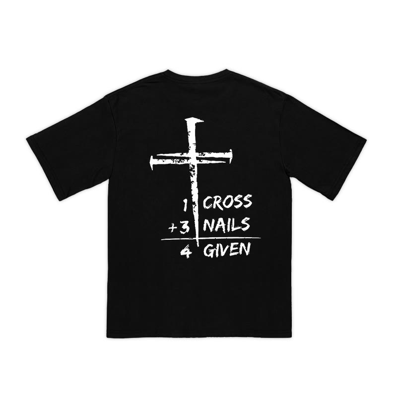 Unisex 100% Cotton Forgive Cross Print T-shirt