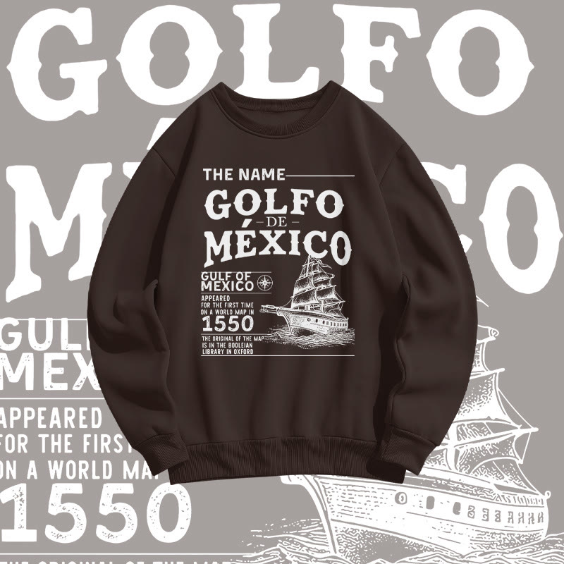 Unisex 100% Cotton Gulf Of Mexico Print Sweatshirt