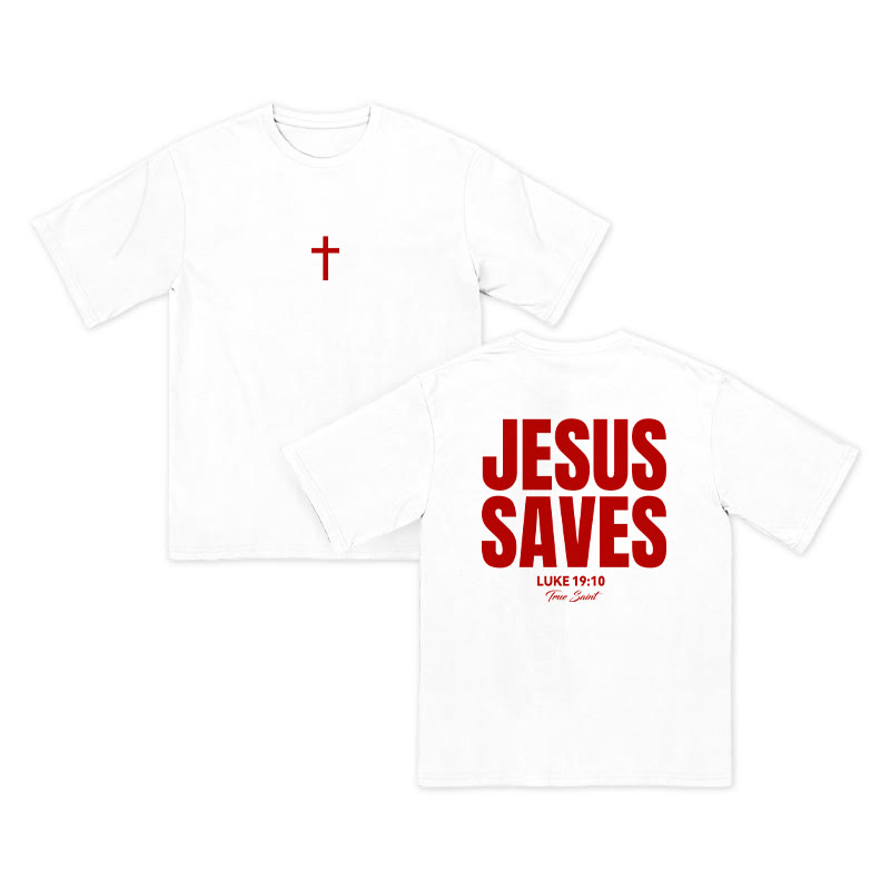 Unisex 100% Cotton Jesus Saves Cross Print T-shirt
