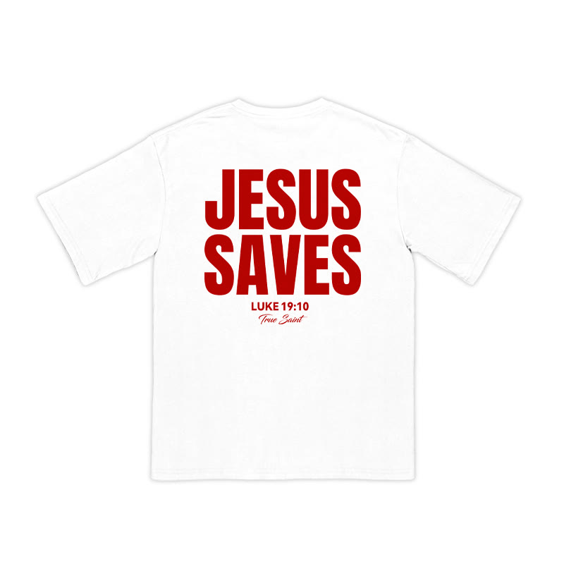 Unisex 100% Cotton Jesus Saves Cross Print T-shirt
