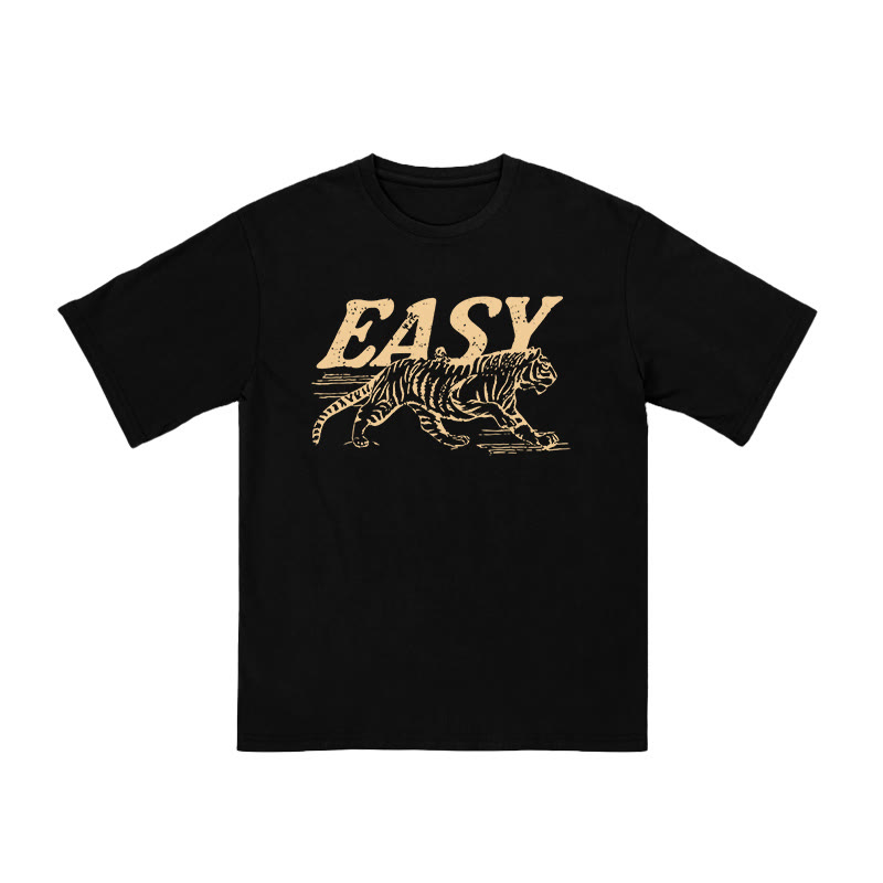 Unisex 100% Cotton Easy Tiger Print T-shirt