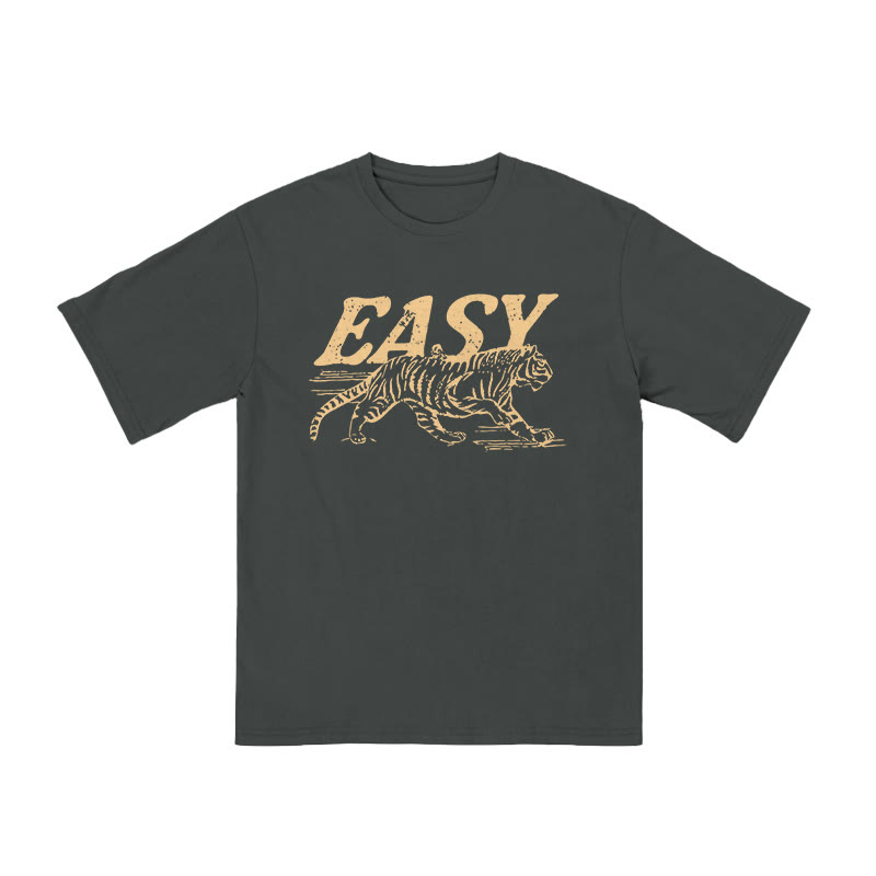 Unisex 100% Cotton Easy Tiger Print T-shirt