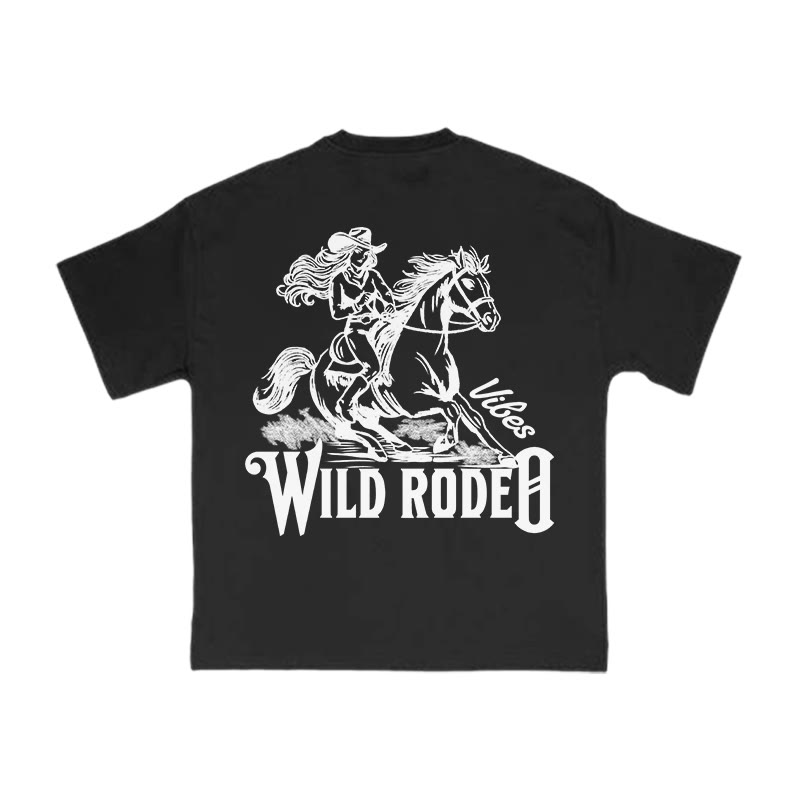 Unisex 100% Cotton WILD RODEO Print T-shirt