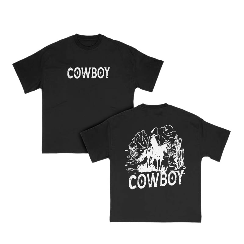 Unisex 100% Cotton COWBOY Print T-shirt