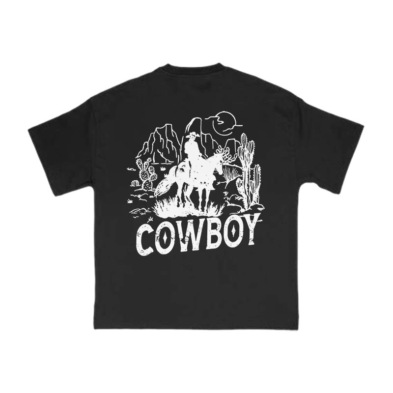 Unisex 100% Cotton COWBOY Print T-shirt