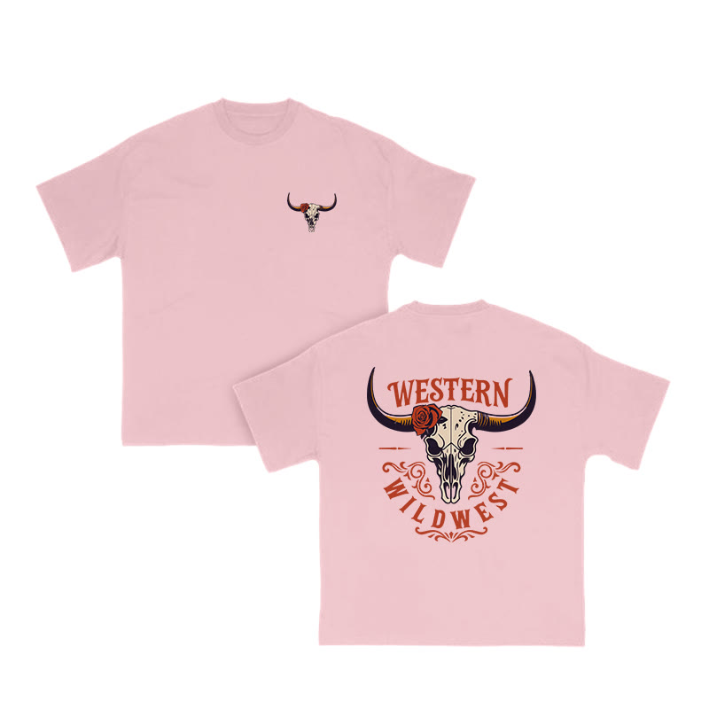 Unisex 100% Cotton Western Style Print T-shirt