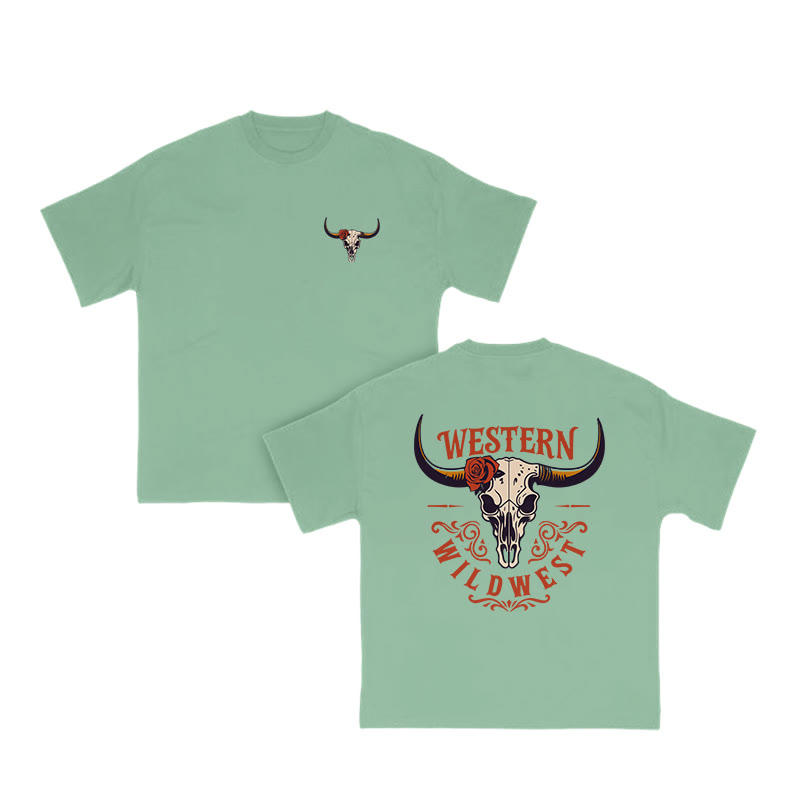 Unisex 100% Cotton Western Style Print T-shirt