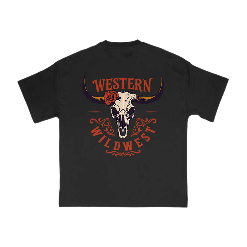 Unisex 100% Cotton Western Style Print T-shirt