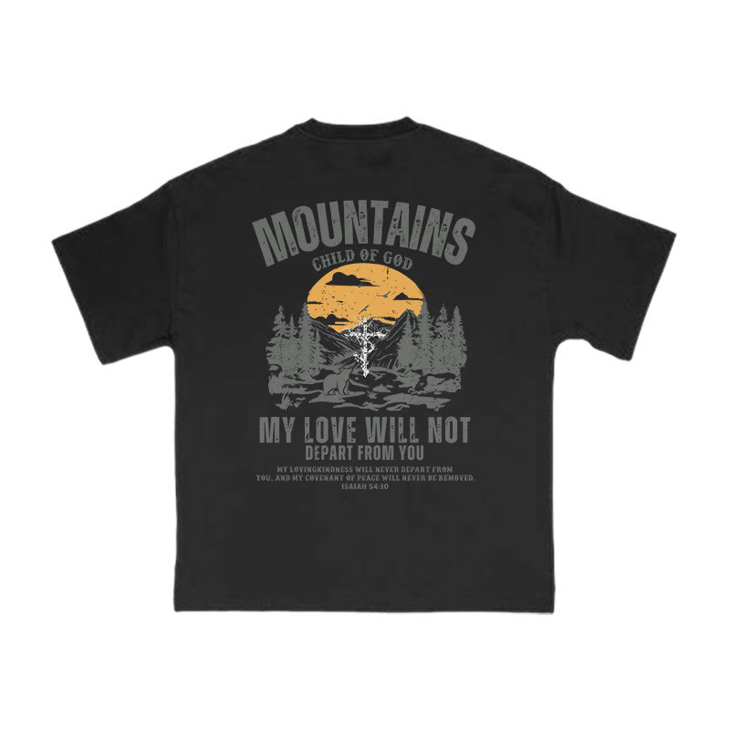 Unisex 100% Cotton MOUNTAINS Western Style Print T-shirt