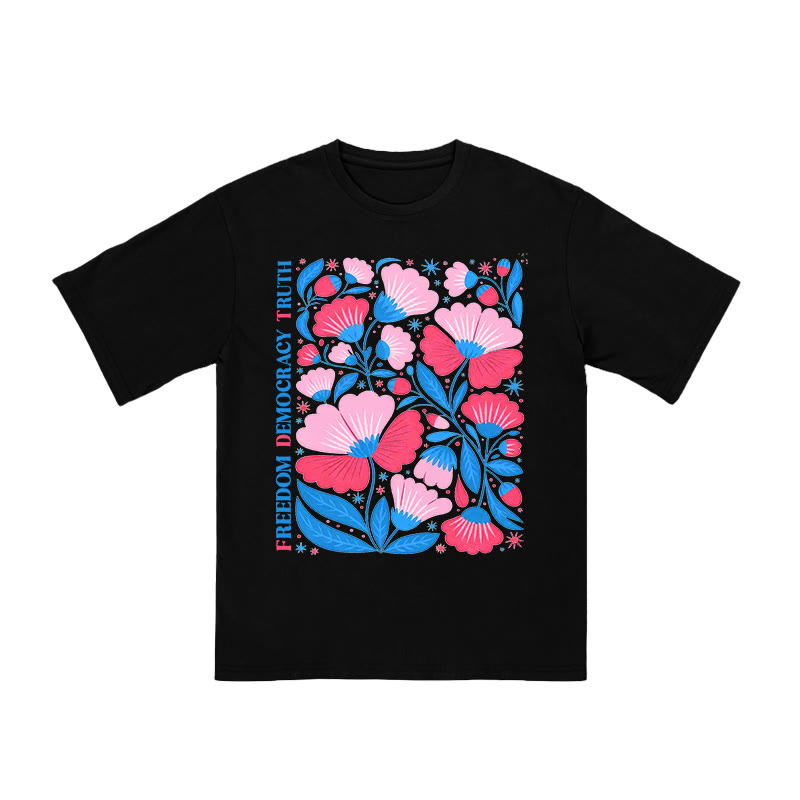 Unisex 100% Cotton Freedom Democracy Truth Print T-shirt