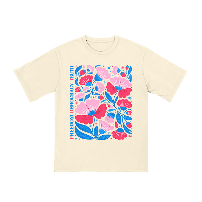 Unisex 100% Cotton Freedom Democracy Truth Print T-shirt