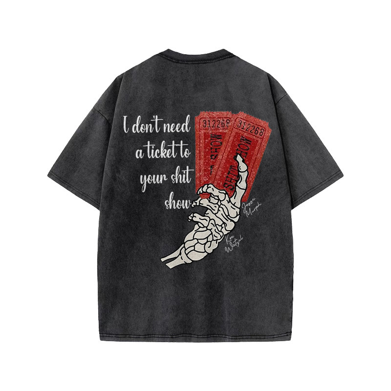 Unisex 100% Cotton Western High Road Vintage Print Acid Washed T-shirt