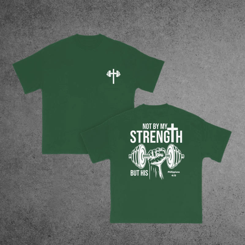 Gym 100% Cotton STRENGTH Print T-shirt - Green - US16-18(2XL) - image 12