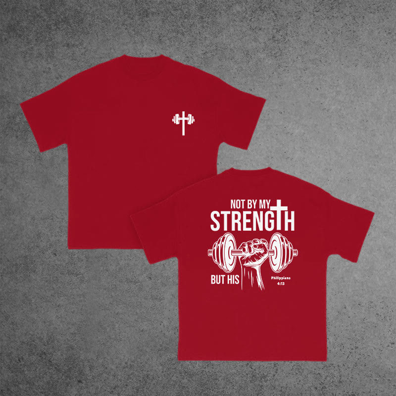 Gym 100% Cotton STRENGTH Print T-shirt - Red - US16-18(2XL) - image 11