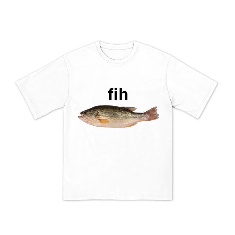 Unisex 100% Cotton Fih Print T-shirt
