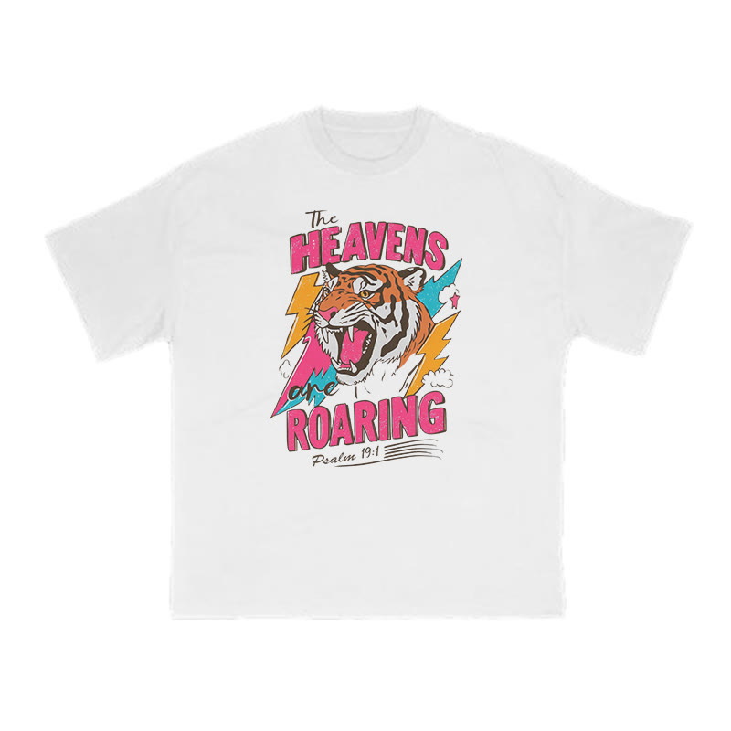 Unisex 100% Cotton The Heavens Are Roaring Print T-shirt