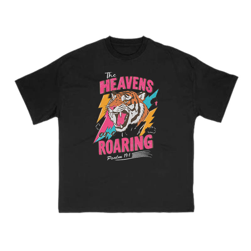 Unisex 100% Cotton The Heavens Are Roaring Print T-shirt